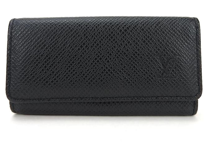 Louis Vuitton Etui pour clés 4 Black Leather  ref.1193676