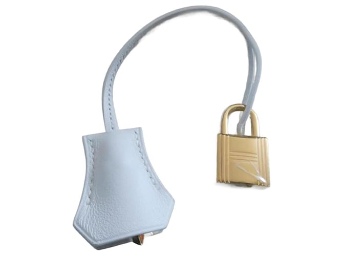 clochette , nuova cerniera e lucchetto Hermès per la borsa per la polvere Hermès Bianco Pelle  ref.1193716