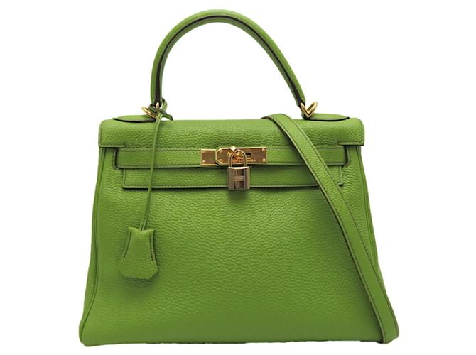 Hermès hermes kelly 28 Green Leather  ref.1193751