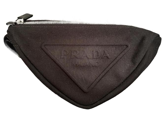 triangle prada pouch Black Cloth  ref.1193859
