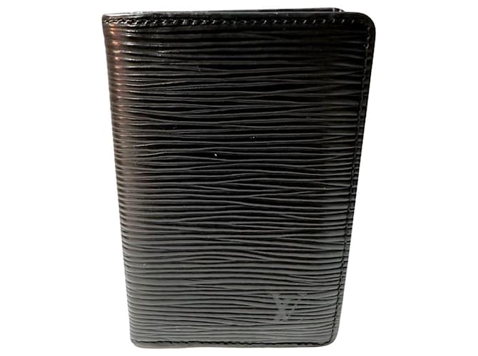 Louis Vuitton Pochette carte visite Black Leather  ref.1193989