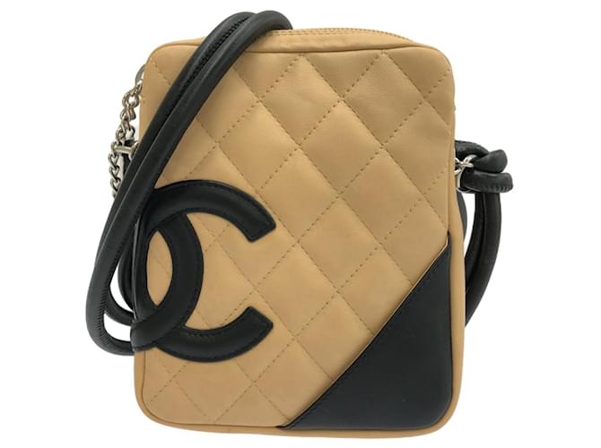 Linha Chanel Cambon Bege Couro  ref.1194065