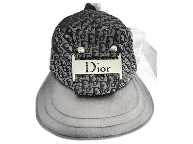 Dior Hats Silvery Grey Metallic Monogram Polyester  ref.1194070