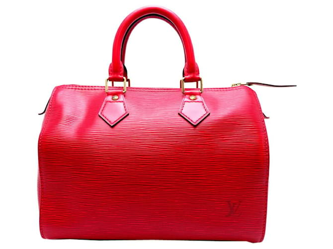 Louis Vuitton Speedy 25 Red Leather  ref.1194076