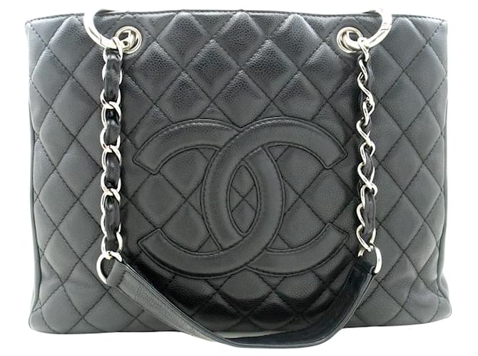 Timeless Chanel GST (großartige Einkaufstasche) Schwarz Leder  ref.1194083