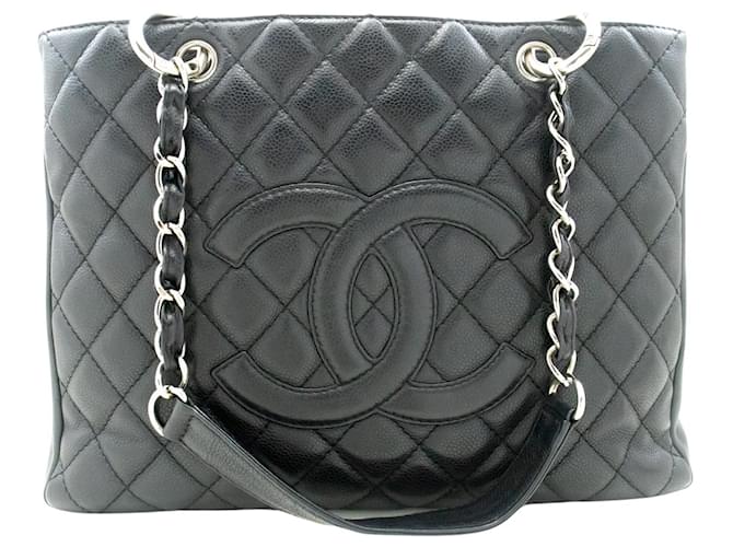 Classique TPS Chanel (sac shopping grand shopping) Cuir Noir  ref.1194083