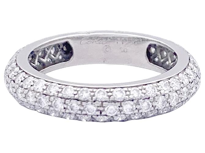 Aliança de casamento Cartier em platina, diamantes.  ref.1194141