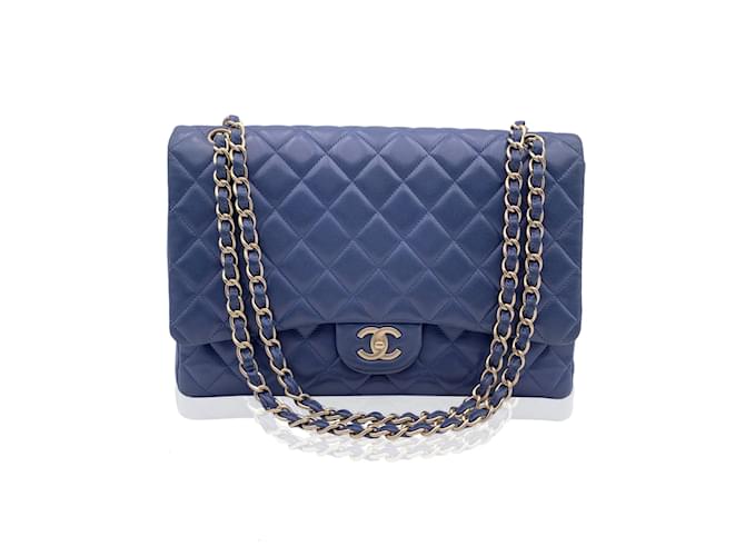 Bolso de hombro Chanel Timeless/clásico Azul Cuero  ref.1194168