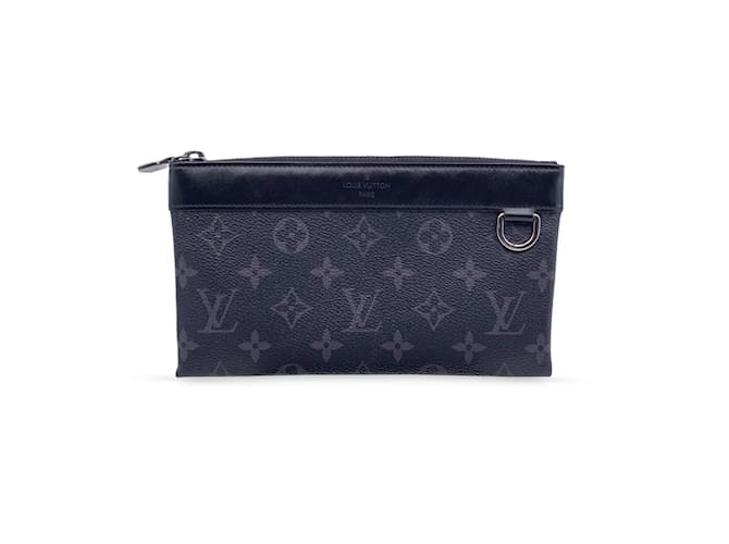 Louis Vuitton Clutch Bag Discovery Grau Leinwand  ref.1194339