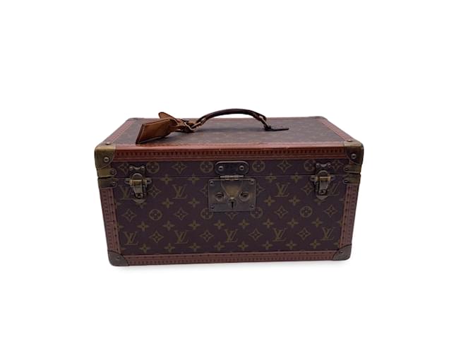 Louis Vuitton Bagagem Vintage Boite Bouteille et Glace Marrom Lona  ref.1194388