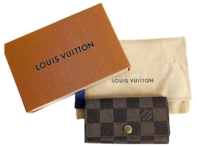 Portachiavi Louis Vuitton Damier Ebene di Louis Vuitton 4 ganci Marrone  ref.1194402
