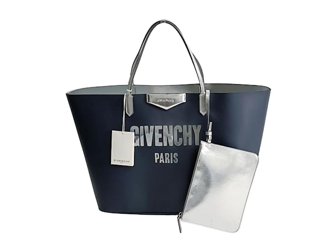Givenchy Bolsa de compras Givenchy Antigona em PVC bicolor Azul Plástico  ref.1194713