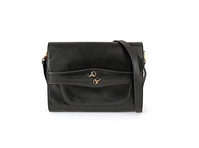 Gucci Gucci vintage Camera Horsebit shoulder bag in black leather  ref.1194714
