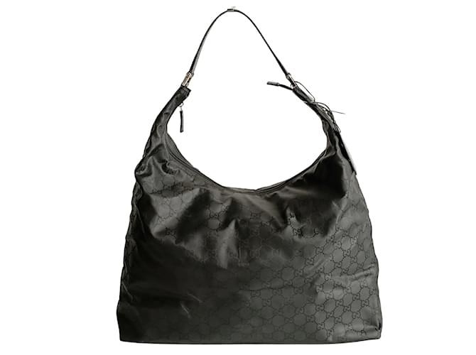 Gucci Gucci travel bag in black monogram nylon Cloth  ref.1194725