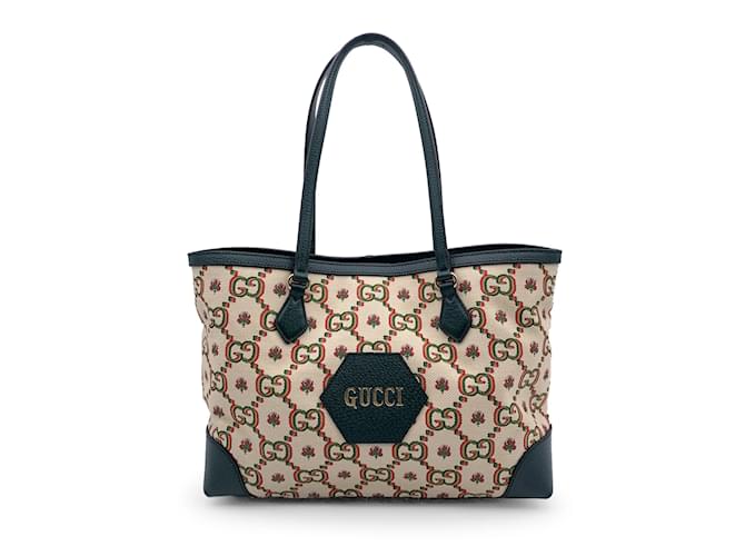 Sacola Gucci 100 Ophidia Bege Lona  ref.1194799