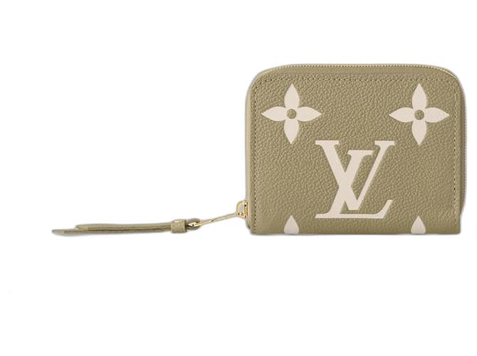 Louis Vuitton LV Zippy coin kaki bicolore Cuir Vert  ref.1194961