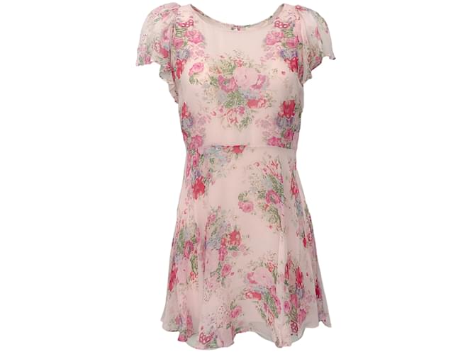 Autre Marque Love Shack Fancy Shimmering Springs Garner Kleid Pink Viskose  ref.1195153