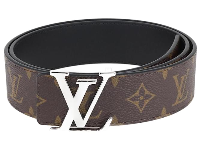 Louis Vuitton Cinturón reversible con iniciales y monograma en negro Cuero  ref.1195158