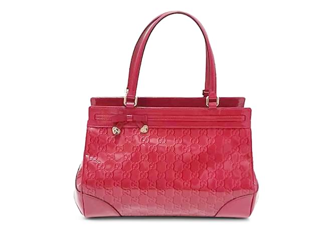 Sac cabas rouge Gucci Guccissima Mayfair Cuir  ref.1195211