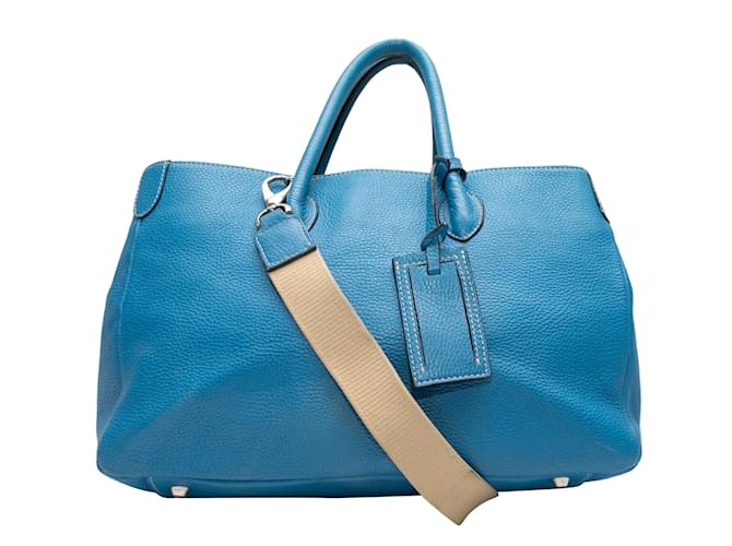 Autre Marque Blue Suarez Leather Crossbody Tote Bag  ref.1195232