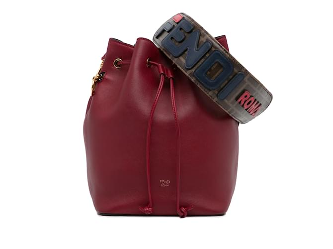 Burgundy Fendi Leather Mon Tresor Bucket Bag Dark red  ref.1195247