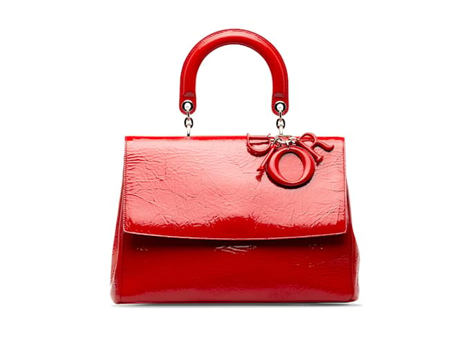 Red Dior Patent Be Dior Handbag Leather  ref.1195271