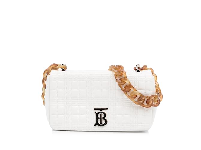 White Burberry Small Lola Chain Shoulder Bag Leather  ref.1195273