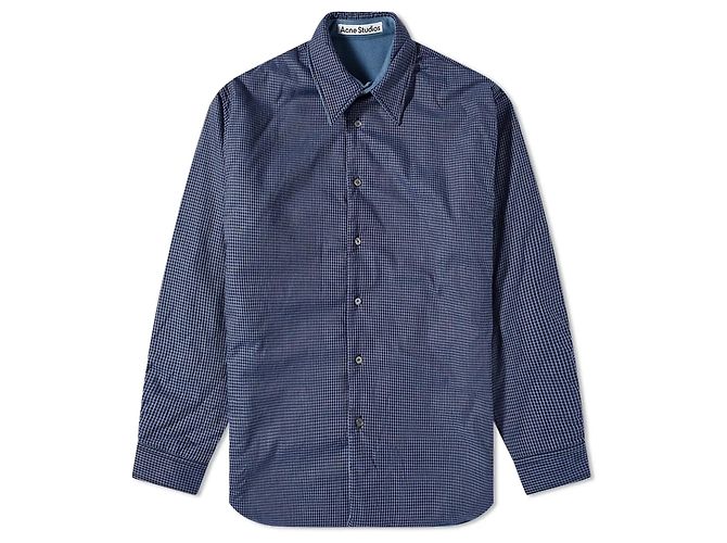 Acne Studios Giacca camicia imbottita reversibile Oddy Blu a quadretti