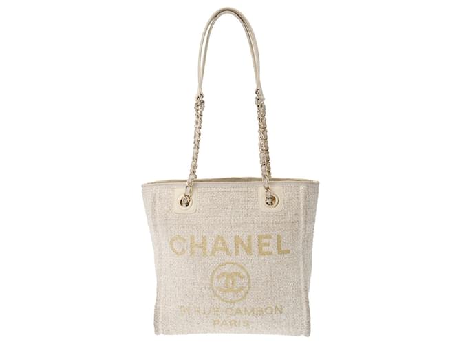 Chanel Deauville Branco Lona  ref.1195415