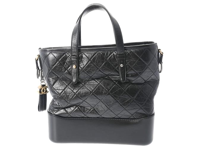 Chanel Gabrielle Black Leather  ref.1195417