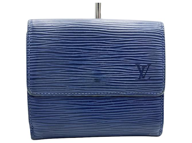Louis Vuitton Porte Carte Credit Bifold Blau Leder  ref.1195505