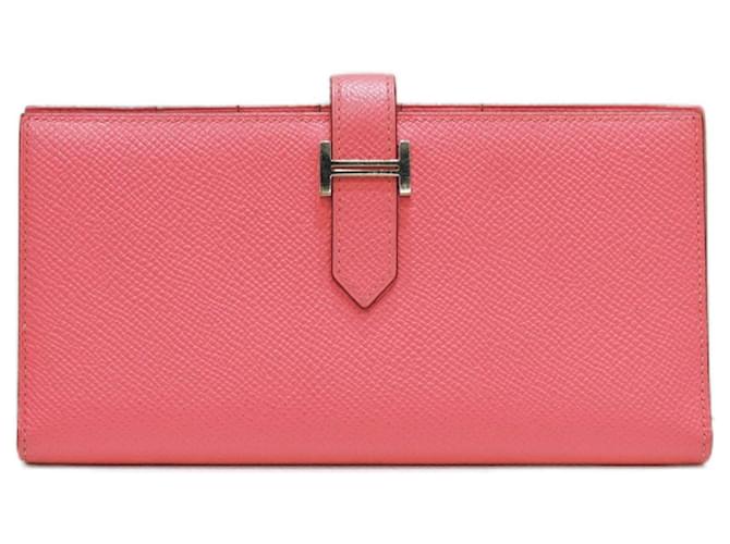 Béarn Hermès Bearn Pink Leather  ref.1195565