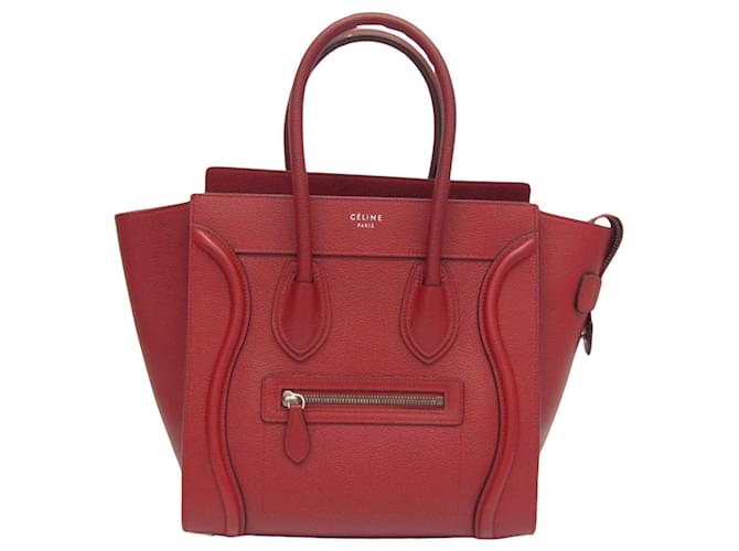 Céline Luggage Red Pony-style calfskin  ref.1195566