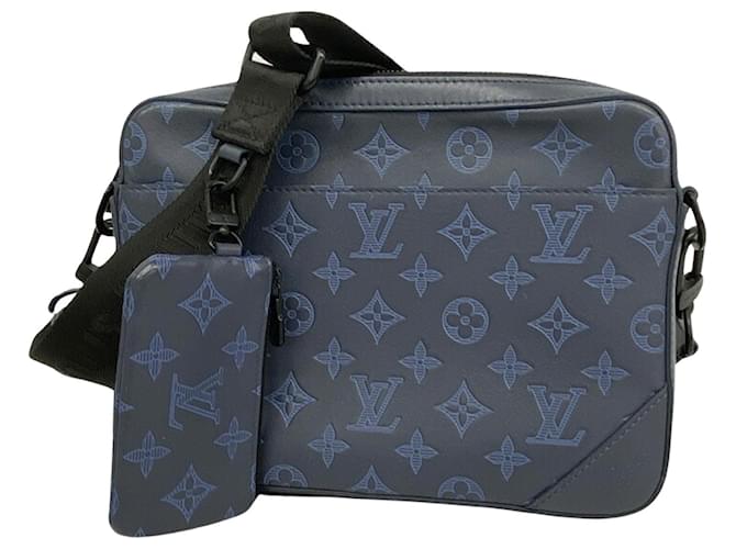 Louis Vuitton Duo Navy blue Leather  ref.1195597