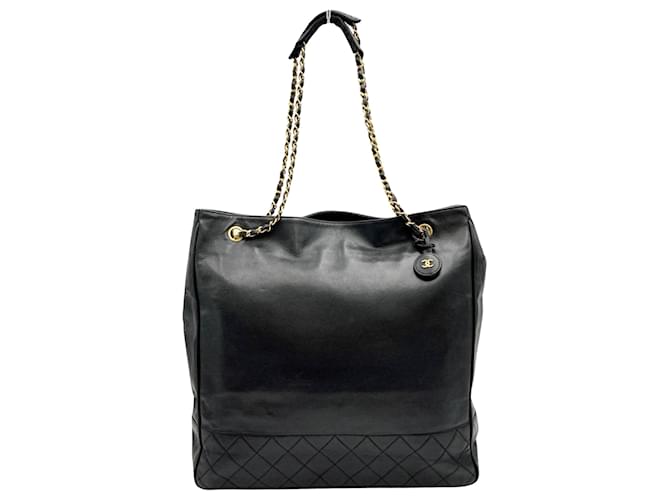 Timeless Chanel shopping Black Leather  ref.1195802