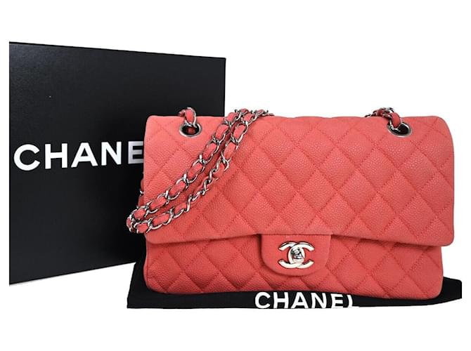 Timeless Chanel forrado Flap Rosa Cuero  ref.1195815
