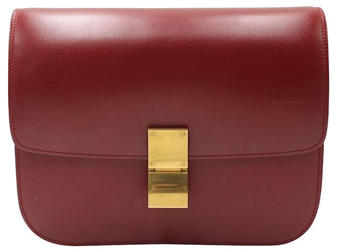 Céline Celine Medium Box Bag in Red Calfskin Leather  ref.1195943
