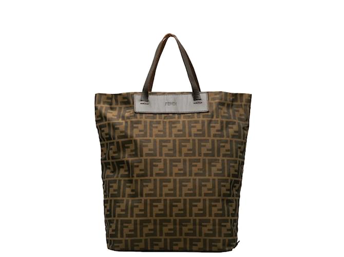 Fendi Zucca Canvas Tote Bag 15610 Beige Leinwand  ref.1195993