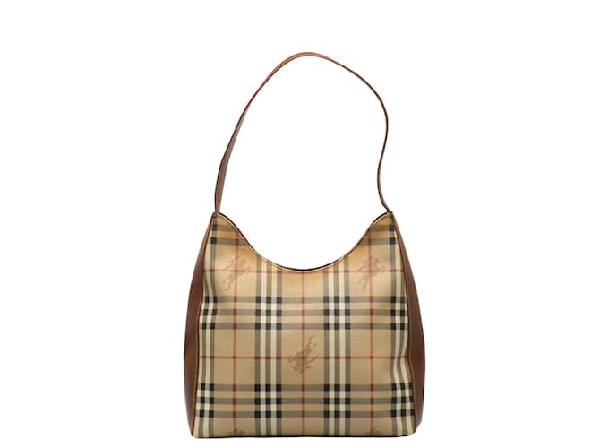 Burberry Haymarket check shoulder bag Beige Cloth  ref.1195995