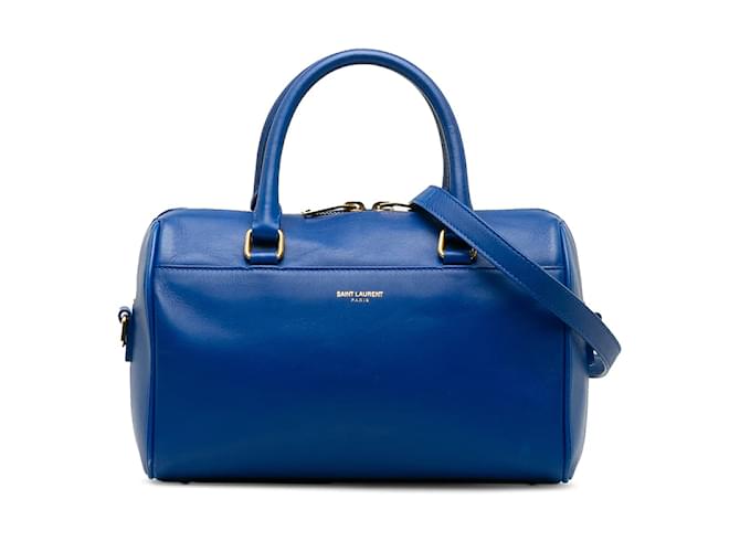 Yves Saint Laurent Baby Classic Leather Duffle Bag 330958 Blue Pony-style calfskin  ref.1196000