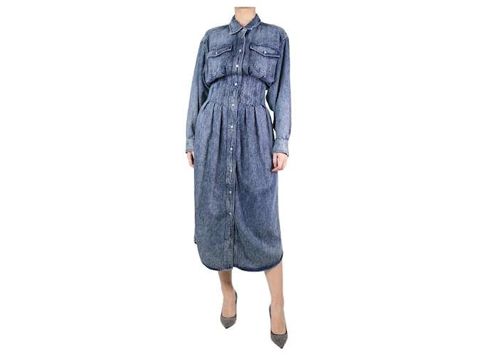 Isabel Marant Etoile Blue denim midi dress - size UK 8 Cotton  ref.1196039