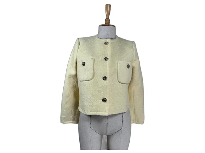 Ba&Sh Jackets Yellow Cotton Tweed Wood  ref.1196193