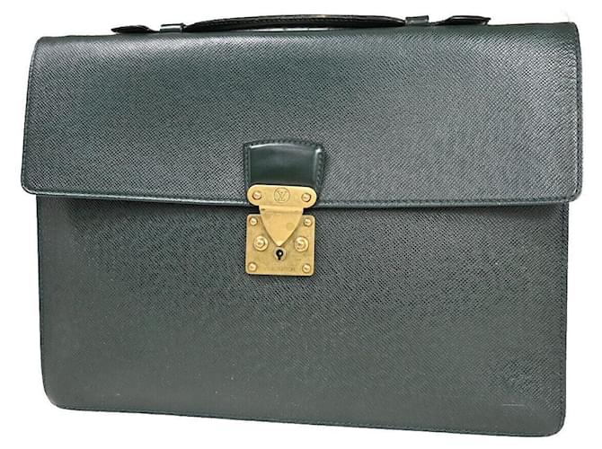 Louis Vuitton Serviette kourad Green Leather  ref.1196329