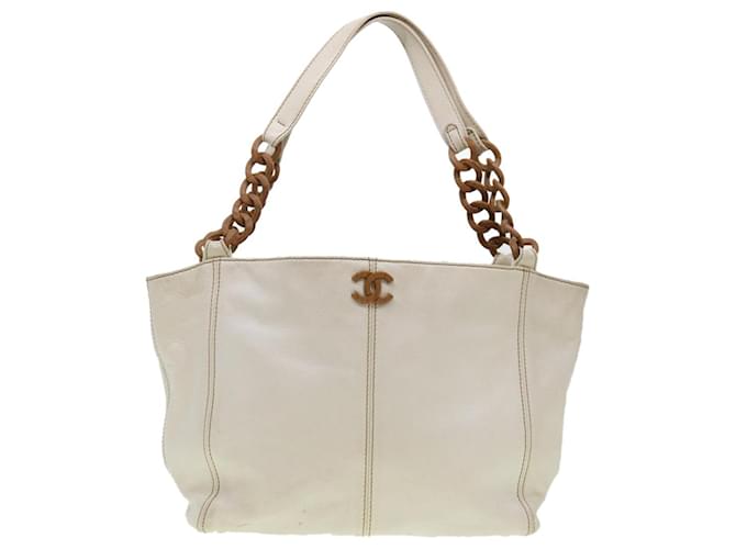 Timeless Chanel Cabas Branco Couro  ref.1196409