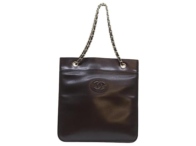 Timeless Chanel COCO Mark Brown Leather  ref.1196578