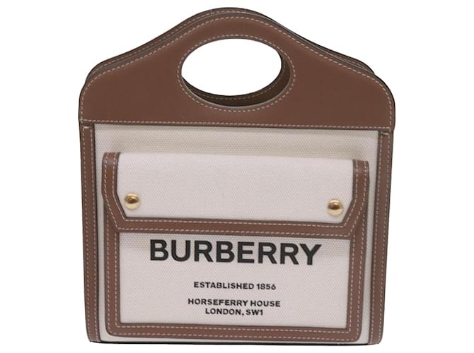 Mini sac de poche Burberry Toile Marron  ref.1196594
