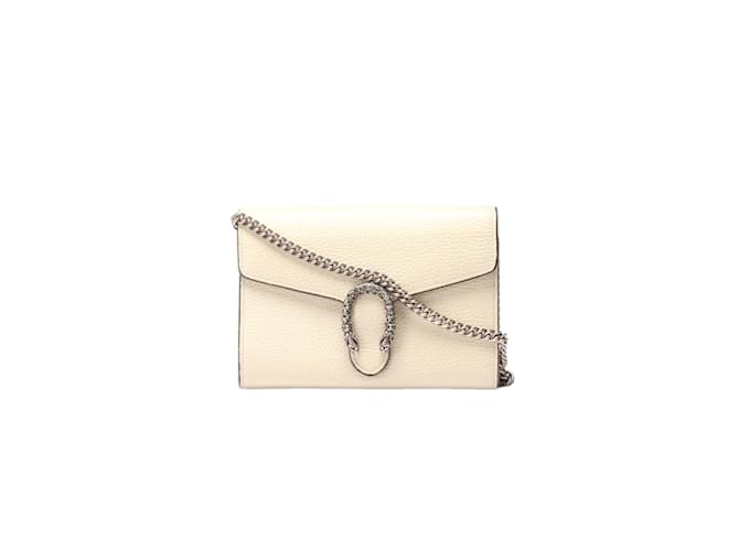 Gucci Dionysus Wallet On Chain White Leather  ref.1196680