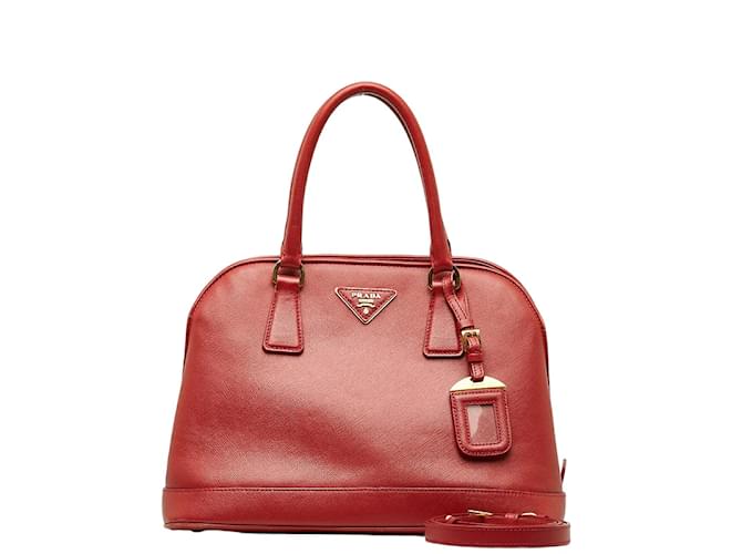 Prada Saffiano Lux Dome Bag BN2558 Red Leather Pony-style calfskin  ref.1196697