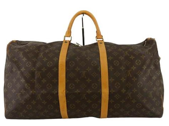 Louis Vuitton Keepall Bandoulière 60 Brown Cloth  ref.1196723