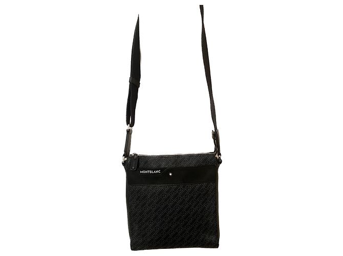 Montblanc Saddlebag Navy Blue Leather and Cloth